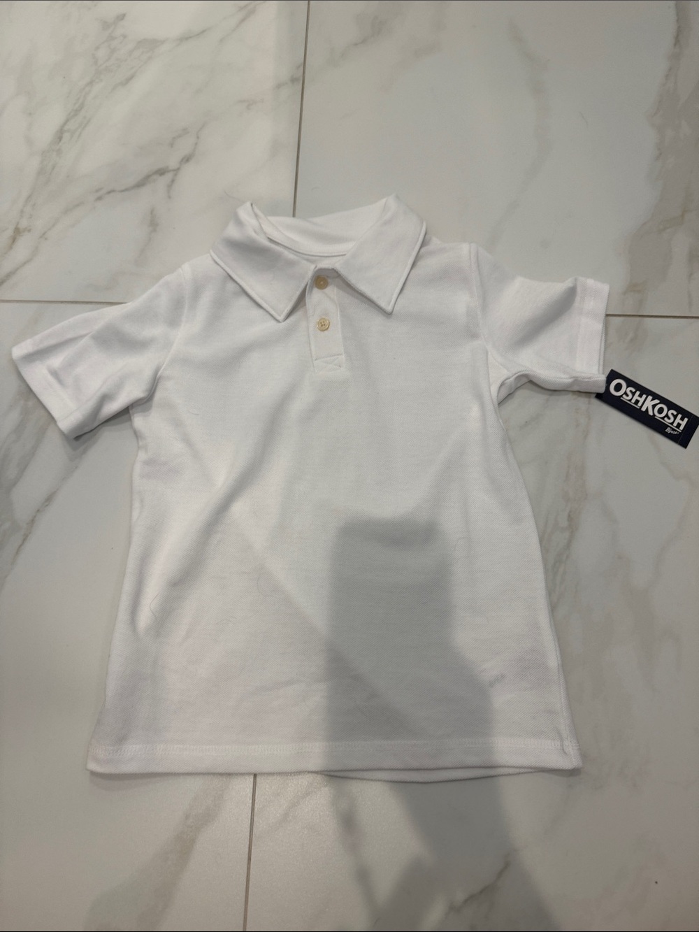 OshKosh B'gosh White Short-Sleeve Polo
